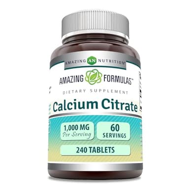 Amazing Formulas Calcium Citrate 1000 Mg | Tablets Supplement | Non-GMO | Gluten-Free | Made in USA (1 Pack | 240 Count)