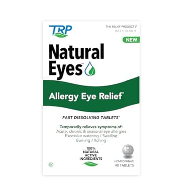 TRP Natural Eyes Allergy Relief Tablets - 100% Natural Active Ingredients - Soothes Itchiness, Burning, Watering from Allergies - Fast Dissolve - 48ct