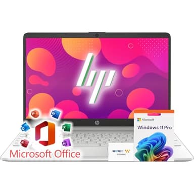 HP 15 Laptop for School, Work & Home • 15.6" FHD 1080p IPS Display • Powerful Intel Processor • 16GB RAM • 512GB SSD • Microsoft Office 365 • Copilot AI • Windows 11 Pro • SD Card Reader • HDMI