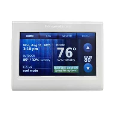 Honeywell TH9320WF5003 Wi-Fi 9000 Color Touch Screen Programmable Thermostat, 3.5 x 4.5 Inch, White, 'Requires C Wire"