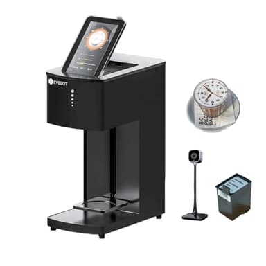 EVEBOT Mini Coffee Latte Art Machine– Mini Drink Art Machine for Custom Photos & Text on Coffee, Cocktails, Yogurt, Cakes & Cookies – Brown*1