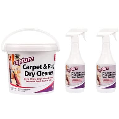 Capture Carpet & Rug Dry Cleaner w/Resealable lid (4 Pound) Pre-Mist Soil Release Carpet Cleaning Pre Spray (2 Pack) Bundle