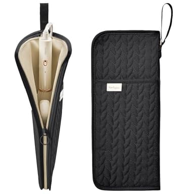 KarSyon Hot Tools Organizer Heat Resistant Mat Case Hair Tools Holder Travel Bag Portable Hair Styling Tools Cover Pouch for Curling Iron,Flat Iron,Hair Straightener (Black)