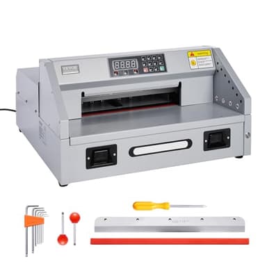 VEVOR Electric Paper Cutter, 300W Heavy Duty Paper Cutter Machine 11.8 in / 330 mm Cutting Width, 1.5 in / 38 mm Cutting Thickness, Electric Guillotine Trimmer with Casters & Infrared Function