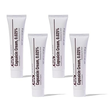 Rugby Capsaicin 0.025% Cream for Penetrating Pain Relief - 2.1 Oz (60g) (4 Pack)