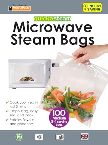 Toastabags Microwave steam (Pack of 100) Medium Bags, 21 x 16.5 x 1.75 cm