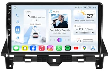 [8Core 4GB+64GB] Car Radio Stereo for Honda Accord 2008-2012: 10.1" HD Touchscreen Head Unit Wireless Carplay Android Auto Mirror Link 5G WiFi GPS Bluetooth SWC AM FM 1080P Backup Camera