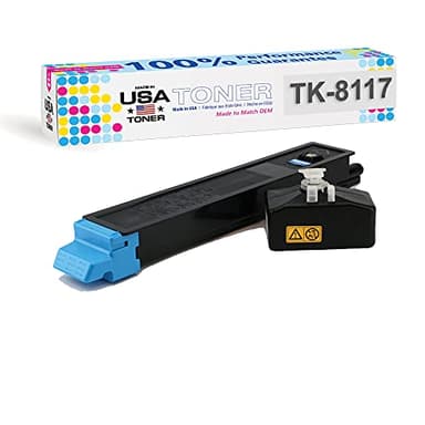 MADE IN USA TONER Compatible Replacement for use in Kyocera Ecosys M8130cidn, Ecosys M8124cidn, TK-8117, TK-8117C (Cyan)