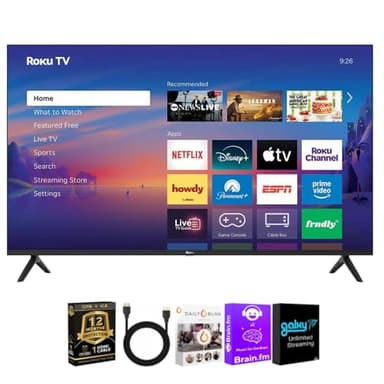 Roku 50 Inch Class Select Series 4K QLED Smart TV Quantum Dot HDR WiFi Voice Remote Streaming Television HDMI Cable Streaming Bundle 12 Month CPS Warranty