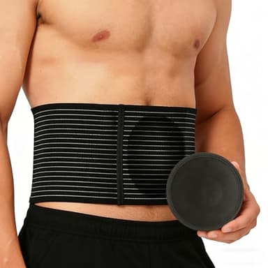 POYLKJGYT Umbilical Hernia Belt for Men and Women,Abdominal Support Binder with Compression Pad,Hernia Support Binder,Postoperative Umbilical Hernia Care(XXXL)