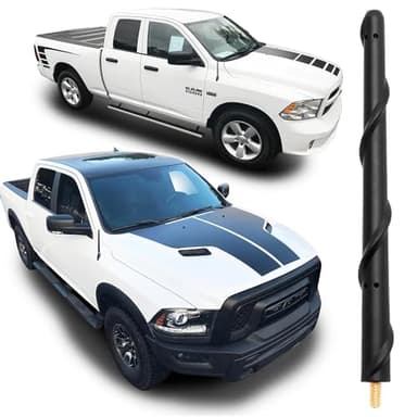 BASIKER Short Antenna fits for 2009-2025 Dodge Ram 1500 2500 3500 Accessories, Truck Dodge Ram Classic Warlock Car Wash Proof Antenna Replacement Upgrade for Radio Reception, 7 Inch Spiral Rubber Mast