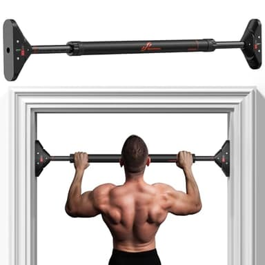 Sportneer Pull Up Bar: Strength Training Chin up Bar No Screws - Adjustable 29.5''-37''(75-94cm) Width Locking Mechanism Pull up Bar for Doorway - Max Load 440lbs for Home Gym Upper Body Workout, Non-slip