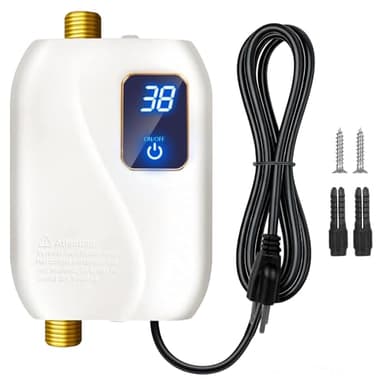 110V Tankless Water Heater Electric, 3000W Tankless Electric Water Heater Instant, Under Sink Water Heater with Digital Display, On Demand Hot Water Heaters Electric for Kitchen Washin Bathroom