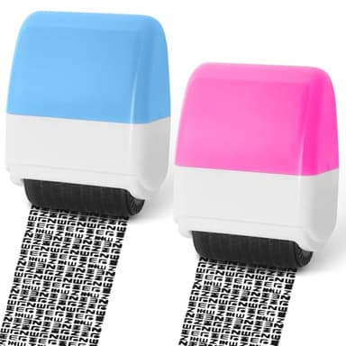 ZASZO 2 Pack Identity Theft Protection Roller Stamp, Protect Your ID Theft Protection Roller Stamp, Confidential Stamp for Mail Address ID Blackout Privacy & Security