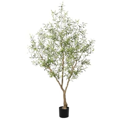LYERSE Olive Trees Artificial Indoor - Faux Olive Tree 7ft with Large Olive Branches and Lifelike Fruits - Artificial Olive Tree for Modern Home Office House Living Room Decor