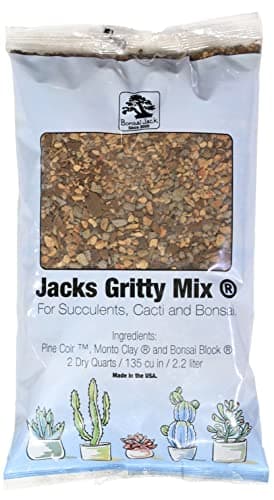 Bonsai Jack Succulent, Cactus and Bonsai Soil - Jacks Gritty Mix - 2 Quarts – Fast Draining – Fight Root Rot – Optimized pH