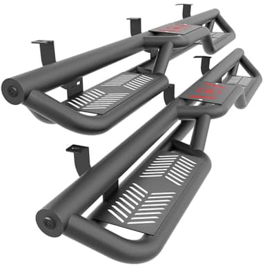 YZONA Running Boards Side Steps Compatible with 2005-2023 Toyota Tacoma Double Cab & Crew Cab (4 Full-Size Doors), Heavy-Duty Two Stair Design Side Rails Nerf Bar Rock Sliders, Textured Black