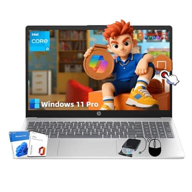 HP 15.6 Business Touchscreen Laptop Computer - w/Office Lifetime & Windows 11 Pro & DVD Drive | 15.6" HD 250 nits Touch Display | Intel i3 1215U | Wi-Fi6 | 32GB RAM • 1TB SSD