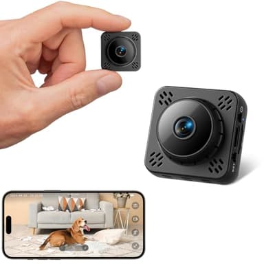 Shibet Mini Camera, 2K Nanny Cam Wireless with 1-Year Cloud Storage & No WiFi Needed, Motion Detection & Night Vision with Magnetic Mount for Pet/Baby/Home Security
