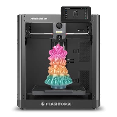 FLASHFORGE Adventurer 5M 3D Printer, 600mm/s High-Speed, 1 Click Fully Auto Leveling, Upgraded Direct extruder Quick Detachable 280°C Nozzle, Dual-Sided PEI Coating Plate, Print Size 220x220x220mm
