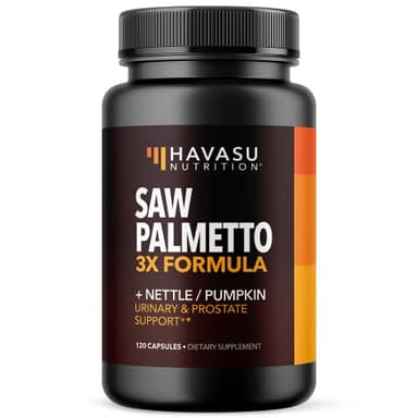 Saw Palmetto Supplement with Stinging Nettle and Pumpkin Seed Extract - Advanced 3X Formula - DHT Blocker Urinary Health and Prostate Support for Mens Health - Vegan, Non-GMO Capsules - 2 Month Supply