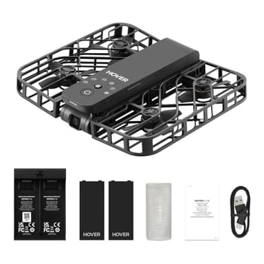 HOVERAir X1 Drone with Camera, Self-Flying Camera Drone with Follow Me Mode, Foldable Mini Drone with HDR Video Capture, Palm Takeoff, Intelligent Flight Paths, Hands-Free Control Black (Combo Plus)