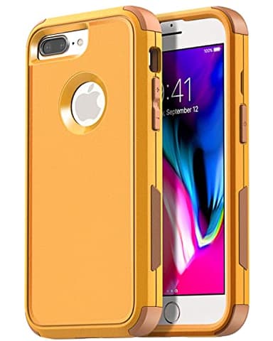 AICase Rugged Case for iPhone 8 Plus/iPhone 7 Plus,Heavy Duty 3-Layer Pocket-Friendly Durable Military Grade Protection Shockproof/Drop Proof Protective Cover for iPhone 7 Plus/8 Plus 5.5”_7 Yellow