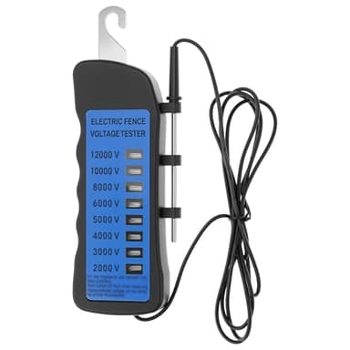QWORK Electric Fence Voltage Tester, 12KV Fence Tester, 8 Neon Lights Testing Tool, Fault Finder for Farms