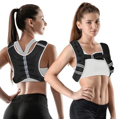 WIN4ALL Weighted Vest Men Women, 6lb/8lb/12lb/16lb/20lb Weighted Vest, Adjustable Women Weight Vest for Walking, Strength Training, Running, Fitness, Muscle Building, 12Lbs, Black