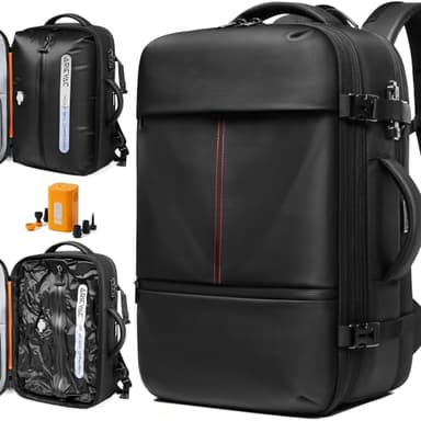 IKYWT Vacuum Seal Backpack Travel with Ultra-Power Pump, 80L Expandable Travel Backpack with Vacuum System w/TSA Lock