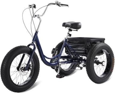 EIDOWA StableRide Fat Tire Adult Tricycle for Seniors, Heavy-Duty 450lb All-Terrain 3-Wheel Bike, 7-Speed, XL Cargo Basket, Dual Disc Brakes – Ultimate Stability & Comfort Trike (P623 Pro)