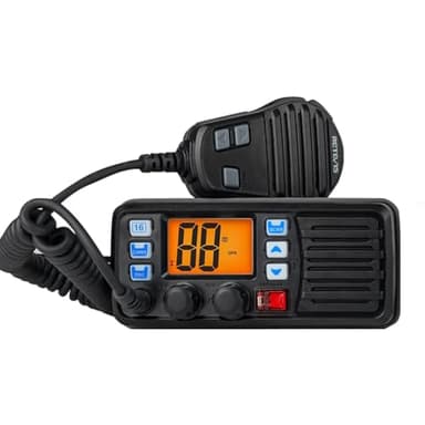 Retevis RM20 Marine VHF Radios Fixed Mount, Marine Band Radio with Built in GPS, DSC, IP67 Waterproof, High Power, NOAA Weather, International Channels, Ship to Shore Radio for Boats(Black)