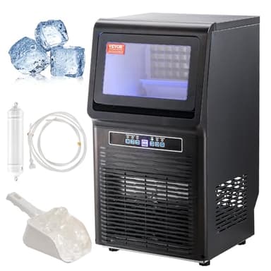 VEVOR Commercial Ice Maker Machine, 70lbs/24H Ice Maker Machine, 36 Ice Cubes in 12-15 Minutes, Freestanding Under Counter Ice Machine with 12lbs Storage Capacity for Home Bar Office Restaurant