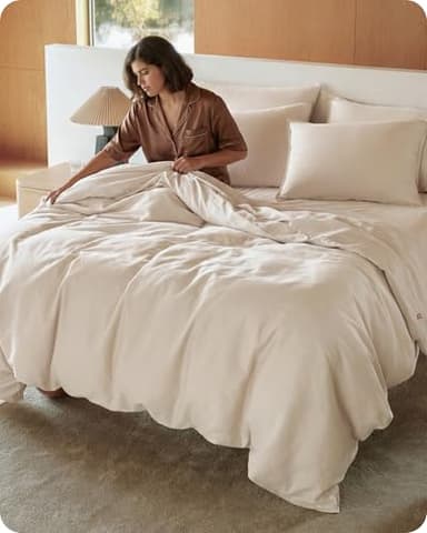 Bedsure Cotton Duvet Cover King, 100% GOTS Organic Cotton Duvet Cover Set, Fair Trade Certified King Bedding Set, Eco-Friendly, Ultra-Soft, Breathable Home Bedding for All Seasons(Linen, 104"x90")