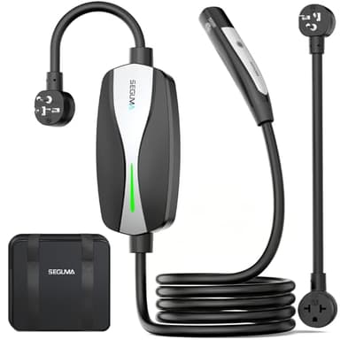 SEGUMA Level 1/2 Tesla Charger, ETL Certified 12A/16A, 25ft Cable, Dual Voltage 240V NEMA 6-20 Plug & 120V NEMA 5-15 Adapter, NACS Connector, Portable Home Electric Car EV Charger for Tesla Y/X/3/S