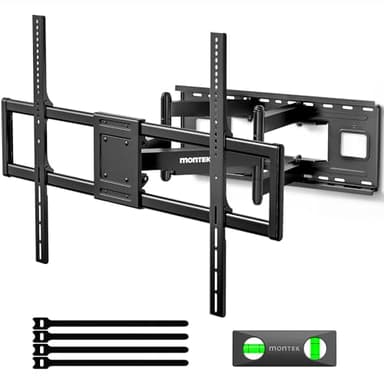 monTEK Heavy Duty XXL Full Motion TV Wall Mount for 60-120 inch Extra Large TVs, Holds 265 lbs, Max VESA 900x600, 27.7" Extension, Swivel & Tilt, Preassembled, Fits 12–24" Studs, LED/LCD/OLED 4K/8K