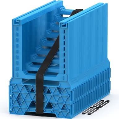 PAULINN 20FT RV Camper Sewer Hose Support, Ocean Blue Height Adjustable Sewer Hose Support for RV Camper, Deep Cradles Design, Quick Setup and Takedown, w/Secure Rubber Band & Carrying Strap