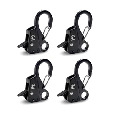 Sebnux Quick Release Boat Fender Clip Boat Bumper Clip (4, Black)