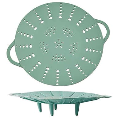 Alimat PluS 1 Pack Silicone Steamer Basket, Silicone Vegetable Steamer Basket with Handles and Strong Feets, 9.6 Inches(Excluding Handle Length)