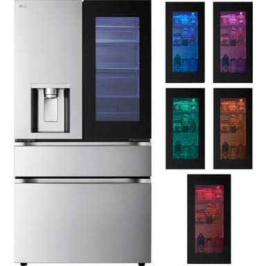 LG 29 cu. ft. Smart MyColor InstaView Standard-Depth MAX 4-Door French Door Refrigerator in Stainless Steel LF29S8365S