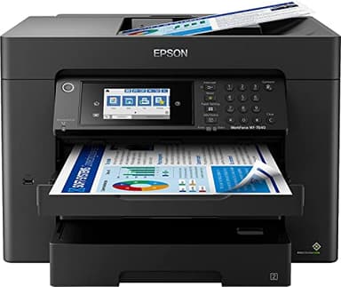 Epson Workforce Pro WF-78 Series Wireless All-in-One Inkjet Printer, Wide-Format Printing up to 13" x 19", Auto Duplex Print, Copy Scan Fax, Two 250-Sheet Trays, 50-Sheet ADF