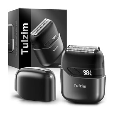 Tulzim Electric Foil Shaver for Men: Cordless Electric Razor for Face & Beard - 3 Floating Blades, 100-Min Runtime, USB-C Fast Charge, IPX7 Waterproof for Travel, Silver Grey