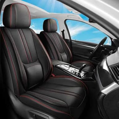 FaiFani Leather Car Seat Covers Full Set Fit for KIA Optima 2001-2020, Automotive Seat Covers 5 Seats, Breathable Faux Leather Vehical Car Seat, Black