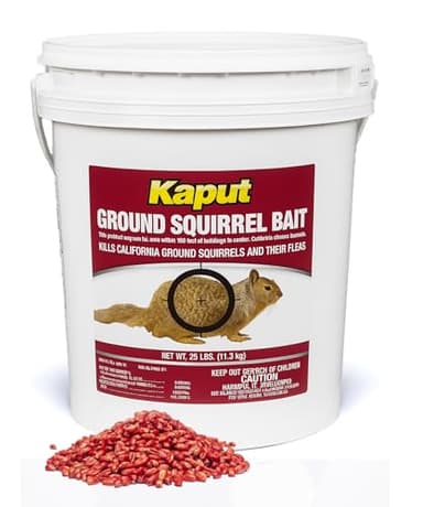 Kaput Ground Squirrel Bait - Effective Fleas & Squirrel Killer with Diphacinone & Imidacloprid - Targeted Pest Control for Outdoor Use, (25 lbs)