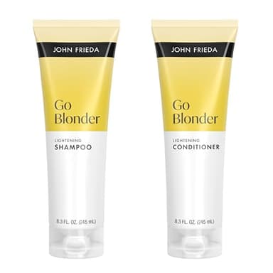 John Frieda Go Blonder Shampoo and Conditioner Set, Gradually Lightens Blonde Color Up, For Natural or Color-Treated Hair, 8.3 oz, Pack of 2