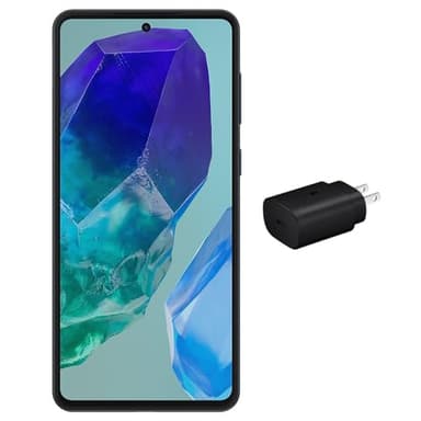 SAMSUNG Galaxy M55 5G Dual SIM (256GB, 8GB) 6.7" 120Hz AMOLED, Snapdragon 7, 50MP 4K Camera, 4G Volte (GSM Unlocked for T-Mobile, Global) International Model M556E/DS (25W Fast Charger Bundle, Black)
