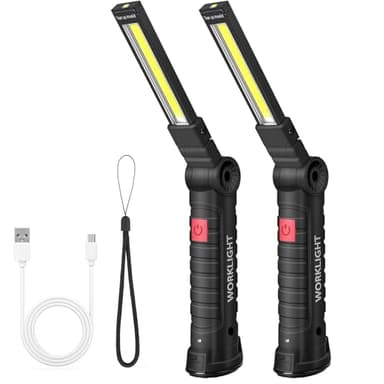 Suranew Rechargeable LED Work Light for Mechanics - Magnetic Base 360° Rotatable Flashlight, 5 Modes Valentine's Day Gifts for Men Him - Ideal for Car Repair, Camping & Workshop Tools