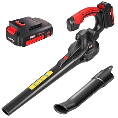 MZK Cordless Leaf Blower,20V Battery Powered Leaf Blower for Lawn Care, Electric Lightweight Mini Hand Blower(Battery & Charger Included) for Blowing Leaves, Patio Cleaning, Lawn Care and Dust