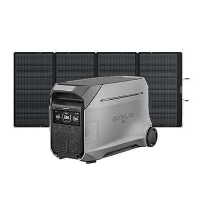 EF ECOFLOW Power Station 4096Wh DELTA Pro 3 with 400W Portable Solar Panel, 120/240V 4000W AC Output, Solar Generator for Home Use, Camping Accessories, Emergencies, Power Outages, RVs