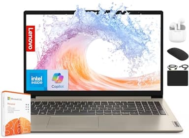 Lenovo IdeaPad Laptop for Business Student 2025, 15.6" Display, 20GB RAM + 1.6GB Storage (1TB SSD +128GB eMMC +500GB Ext), Dual Intel Core Processor, WiFi 6, HubxcelAccessory, Office 365 1 Yr, Win 11